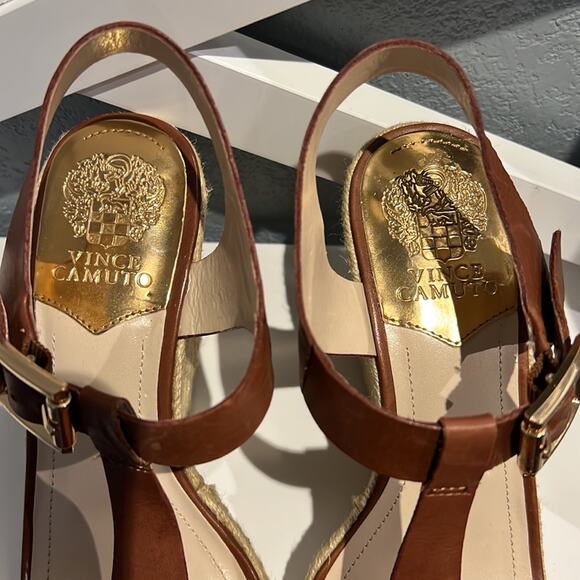 Vince Camuto Sandals Tinsell Sling Back Espadrille Wedge Platform Open Toe 9M - Picture 10 of 11